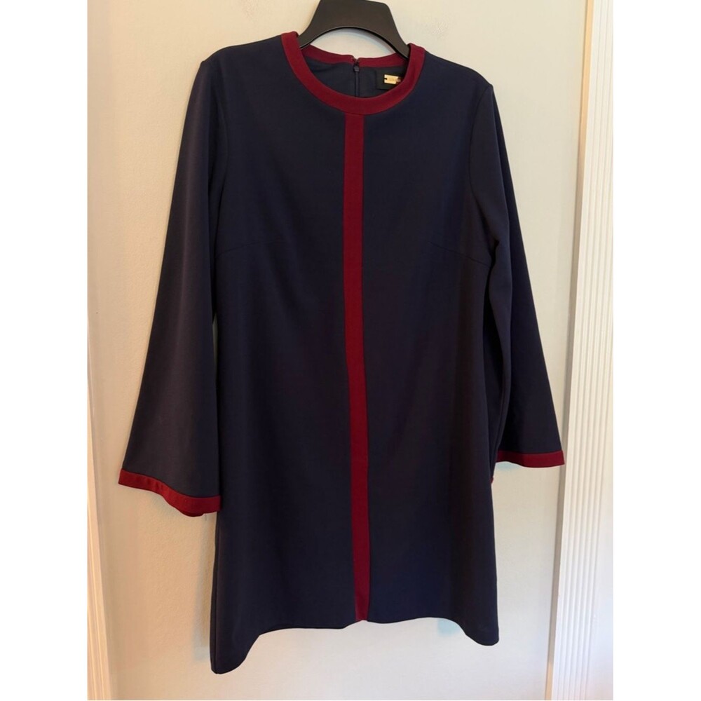 Alexia Admor Navy & Burgundy Colorblock Shift Dress Medium